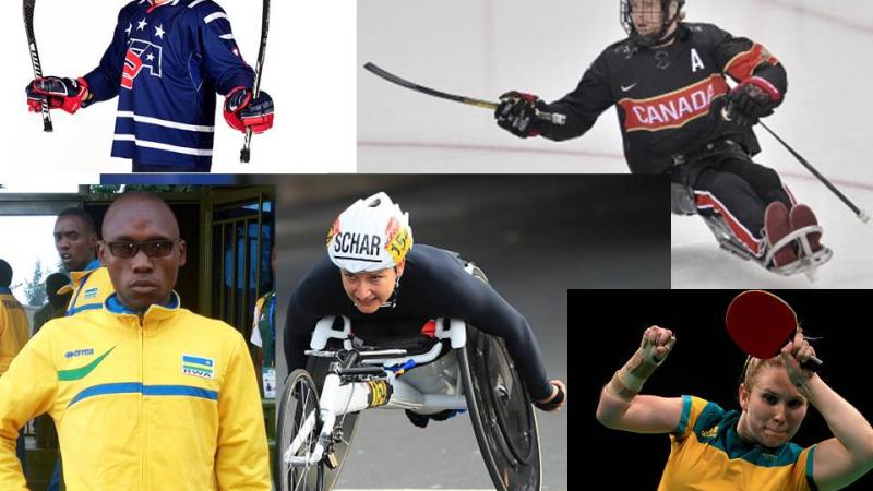 Collage of the five nominated athletes of the month