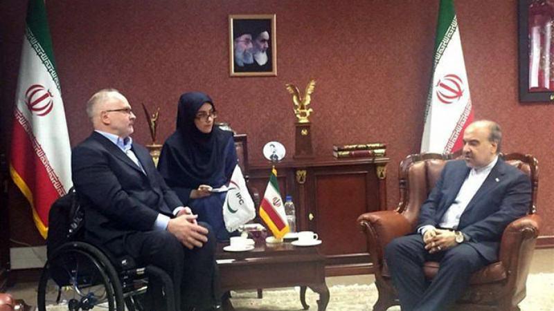 IPC President Sir Philip Craven meets with Iranian Minister of Sports and Youth Affairs Masoud Soltanifar.