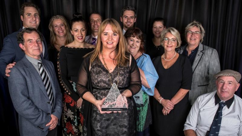 Members of the Paralympics New Zealand team and its commercial partners ACC, Cadbury and Sanford celebrate winning the ‘Commercial Partnerships Award’.