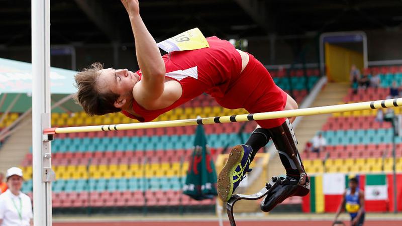 US high jumper Sam Grewe clears the bar at Berlin Grand Prix 2016