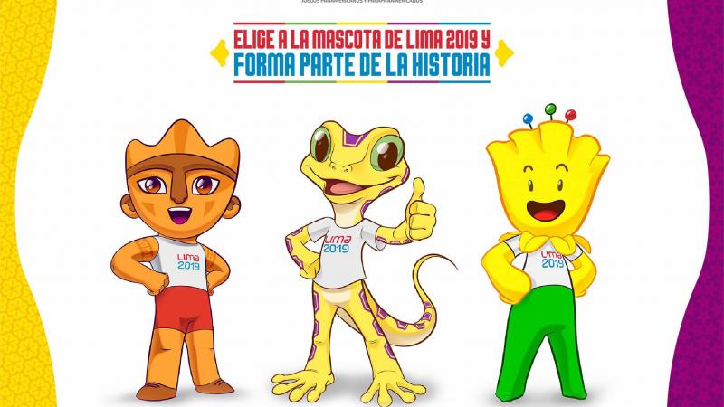 three cartoon mascots in a row