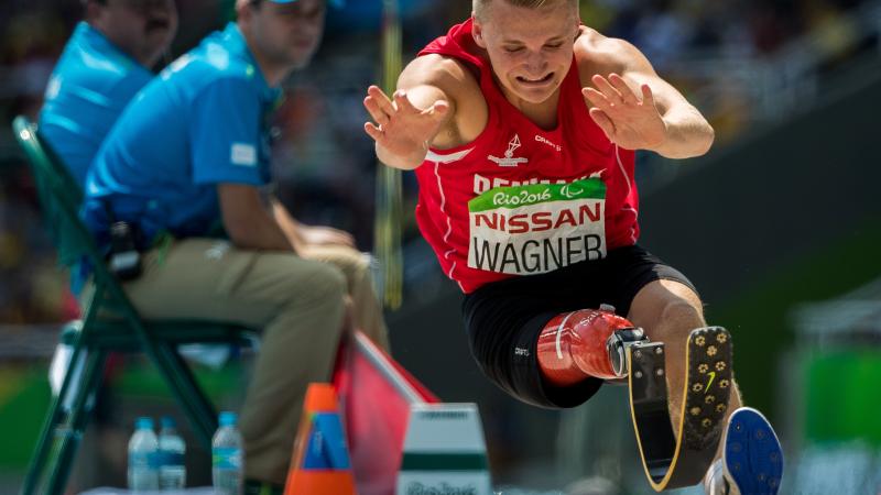 Daniel Wagner competing in the men´s long jump T42 at the Rio 2016 Paralympics.