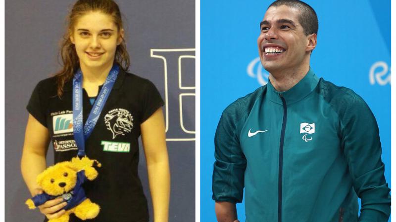 two para swimmers standing