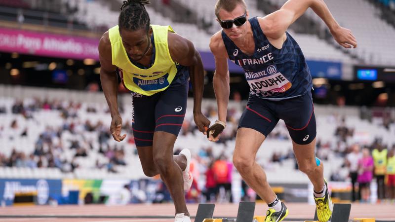 France's T11 sprrinter Timothee Adolphe competing at the World Para Athletics Championships London 2017.