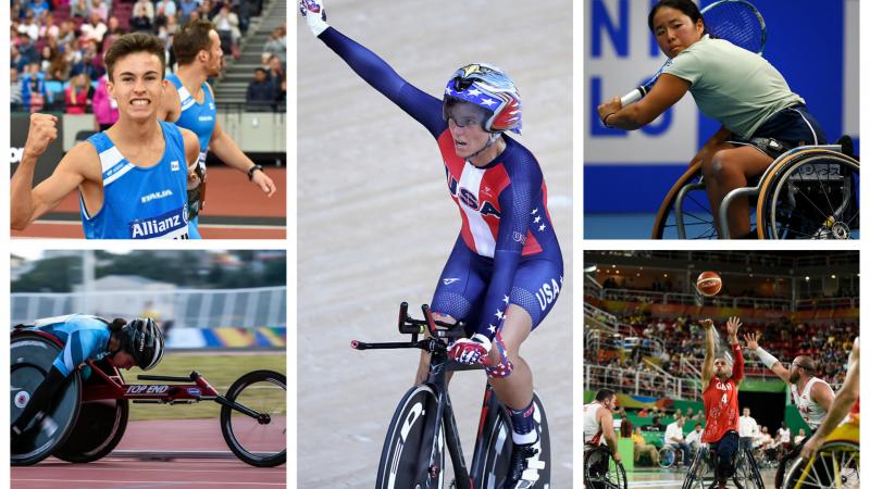 a group of Para athletes compete in their sports