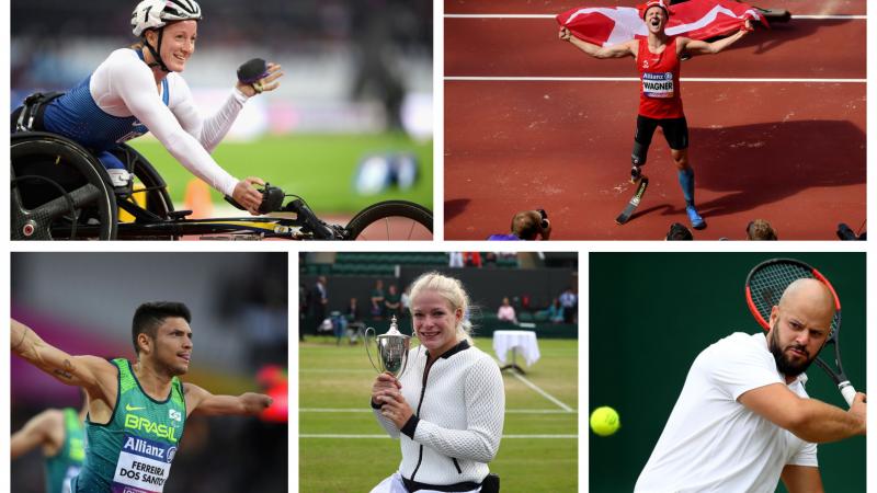 five Para athletes celebrate their wins