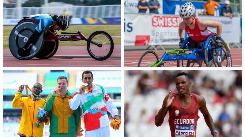a group of para athletes compete in their sports