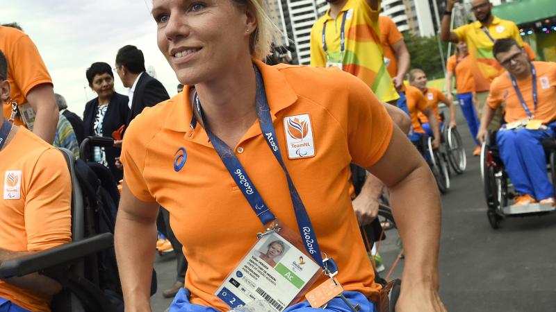 a female Para athlete in a wheelchair