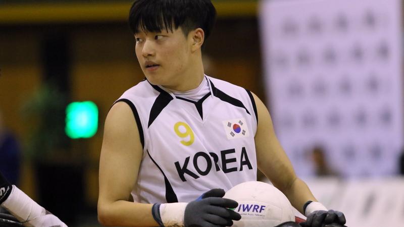 a male wheelchair rugby player