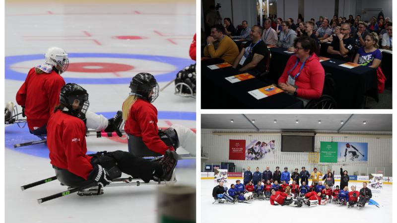 Para ice hockey workshop collage