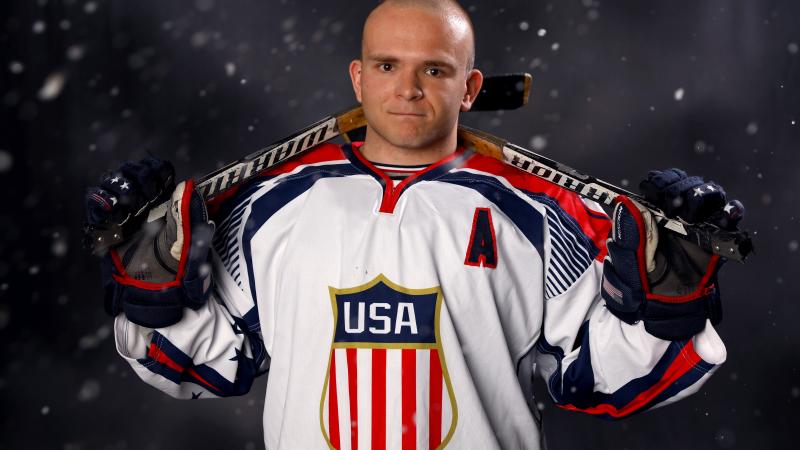 Josh Pauls a male Para ice hockey player