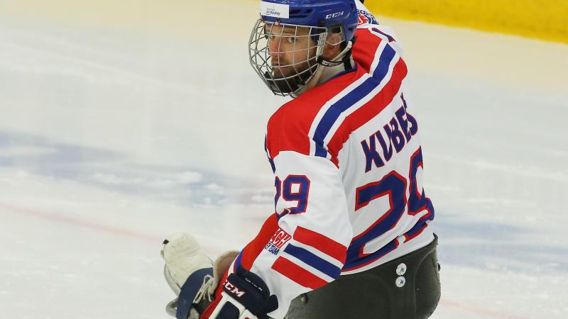 a male Para ice hockey player