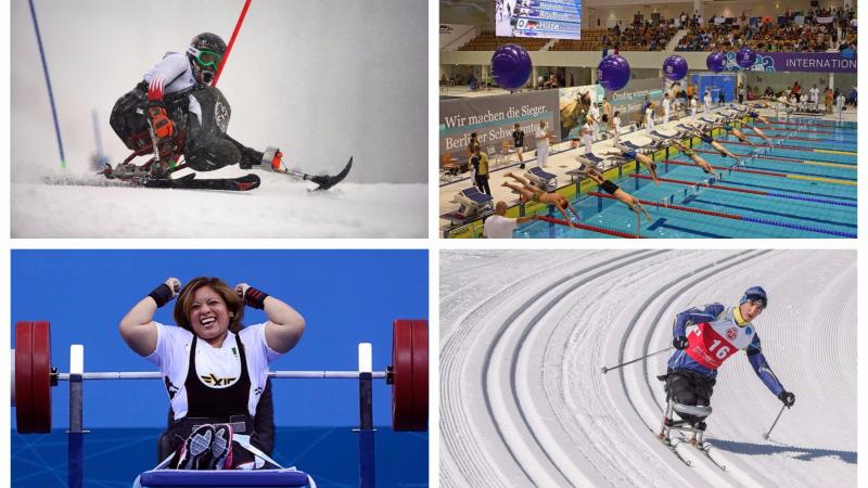 skiers, powerlifters and swimmers competing at their sports