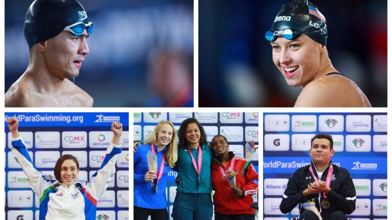 five Para swimmers celebrate their wins in and out of the pool