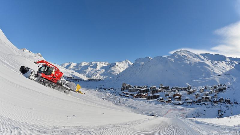 a snow plough on a slope