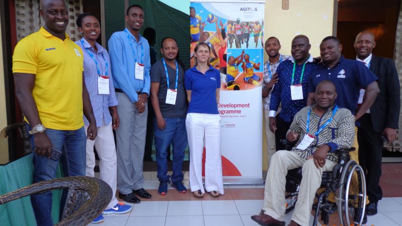 Leaders from NPCs Ethiopia, Kenya, Rwanda, Somalia, Tanzania and Uganda pose for a picture in Kigali, Rwanda