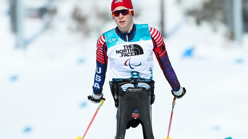 Kendell Gretsch - PyeongChang 2018 a female Para Nordic skier in the snow