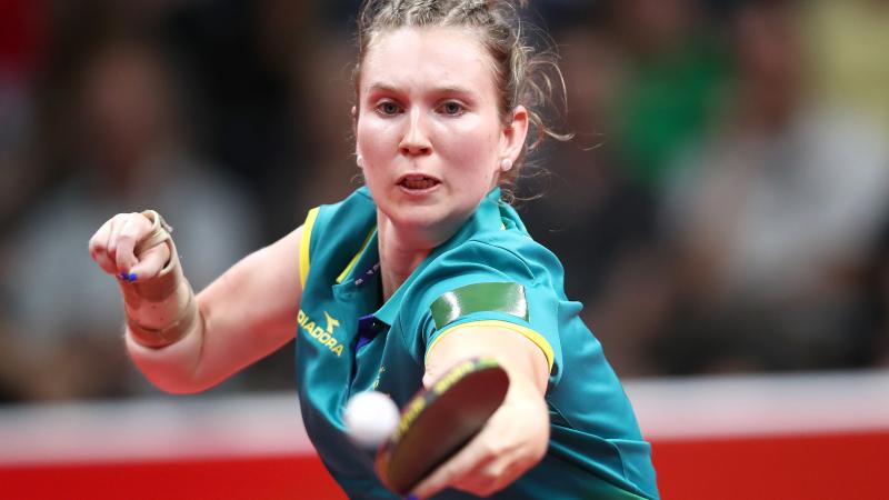 Australian table tennis player Melissa Tapper competing at Gold Coast 2018