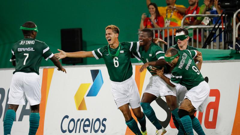 Brazil took blind football gold at their home Paralympics in Rio de Janeiro