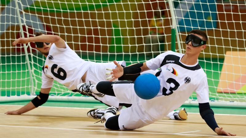 male goalball players in action