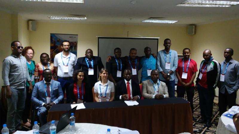 Programme leads from NPCs Ethiopia, Kenya, Rwanda, Somalia, Tanzania and Uganda pose for a picture after OCP training in Tanzania