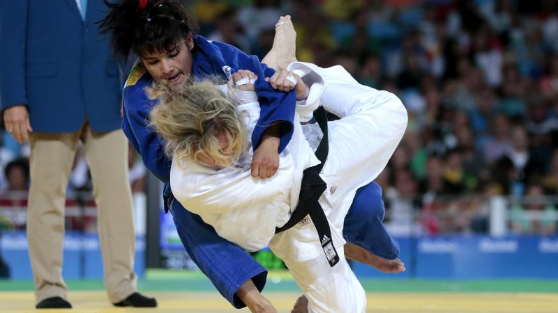 two female judokas in action
