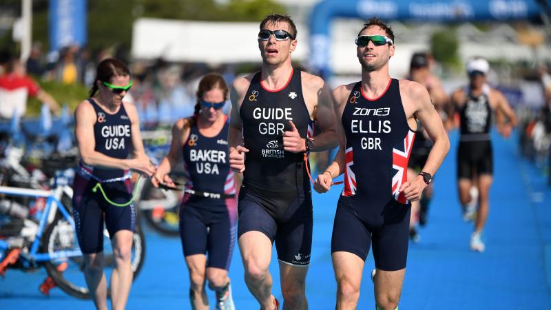 Triathletes transition from swimming segement