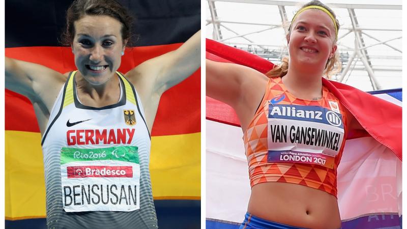Female Para sprinters Irmgard Bensusan and Marlene van Gansewinkel 