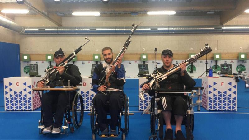 Italy´s Andrea Liverani (centre) broke a world record at Chateauroux 2018