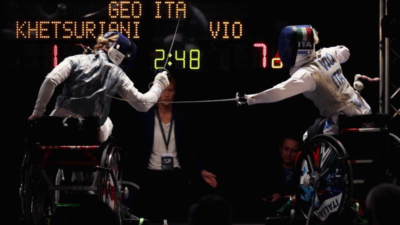 ALL FOCUS ON TOKYO: (L) Irma Khetsuriani of Georgia in action in this file photo from Rome 2017 World Championship