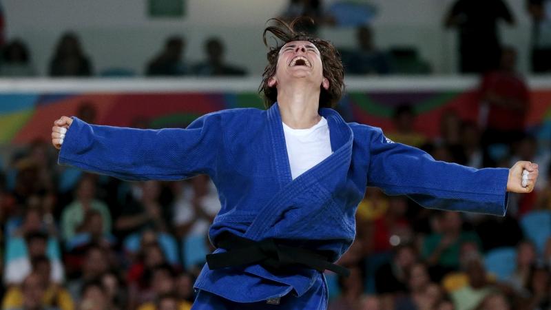 female judoka Sandrine Martinet