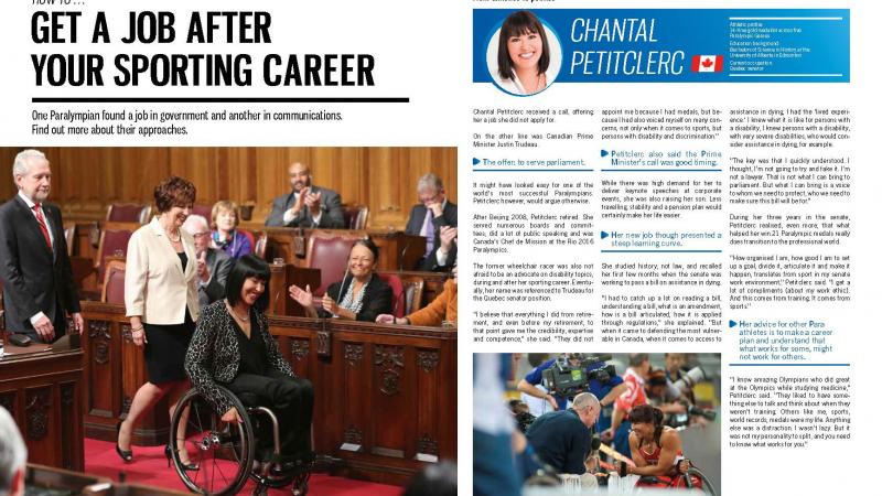 The Paralympian Issue No. 2 2018 - How to Page of a magazine about woman senator in a wheelchair