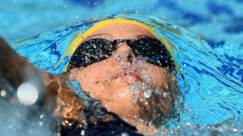 Australian Ellie Cole swimming backstroke