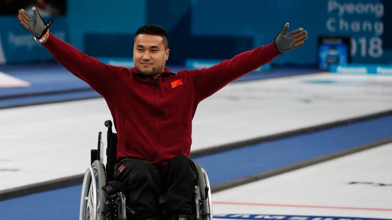 male wheelchair curler Haitao Wang