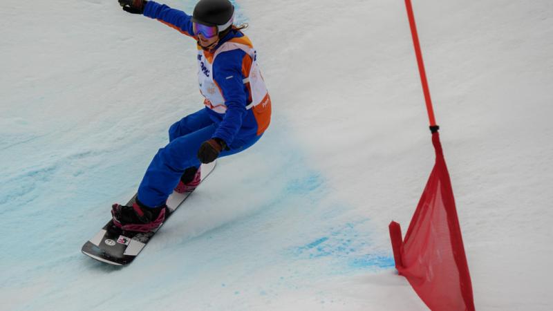 Spaniard snowboarder Astrid Fina competing