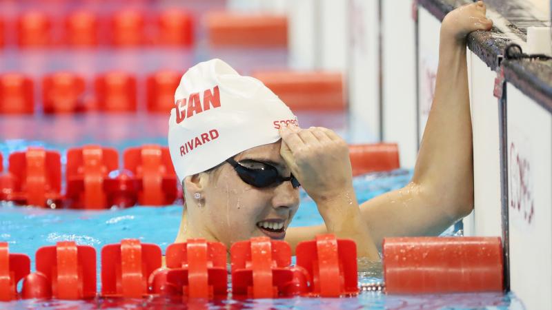 Canadian swimmer Aurelie Rivard in the pool