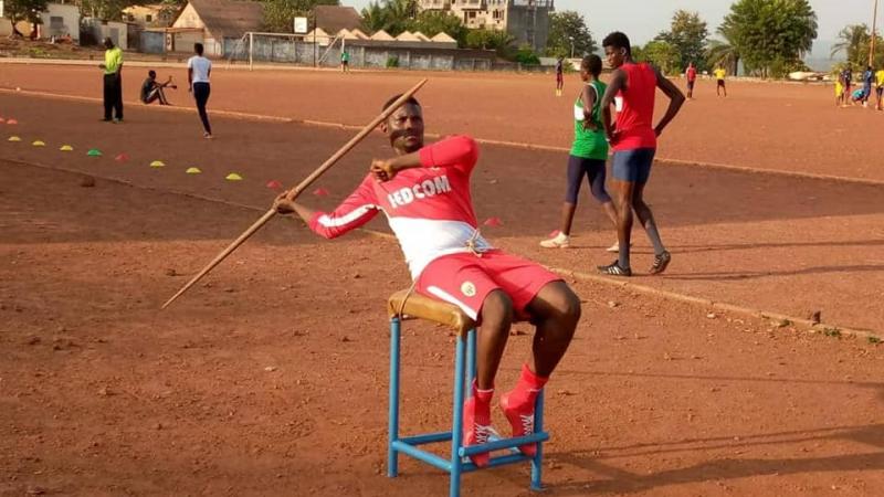 Para athlete Mohamed Karifa Sylla practices javelin throw