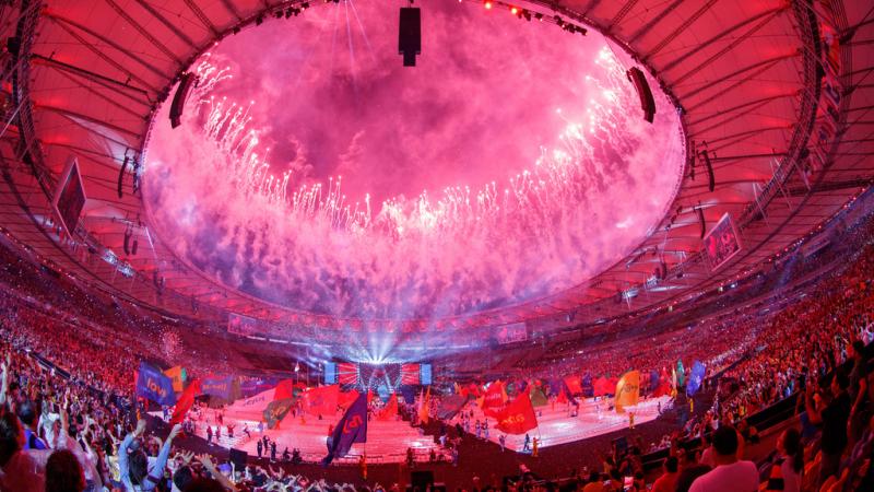 Fireworks at the Maracana stadium during the Rio 2016 Closing Ceremony