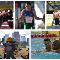 a group of para athletes compete at their sports