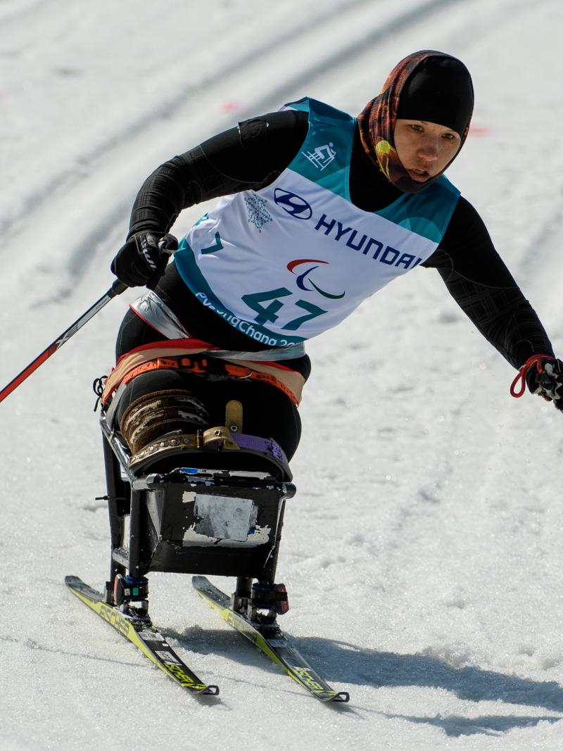 Female Para Nordic sit skier Nadezhda Fedorova