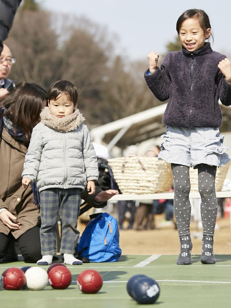 Japanese kids try boccia at one of the live site venues