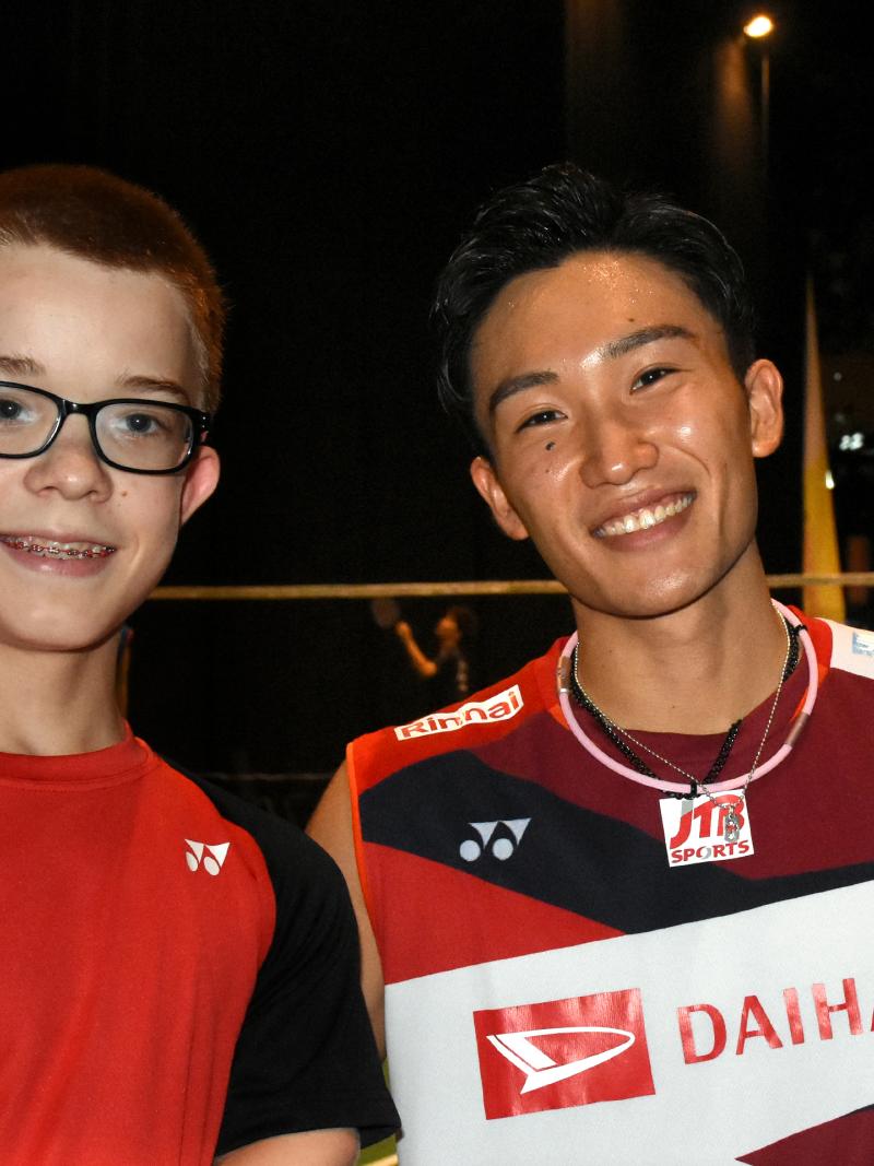 two male badminton players