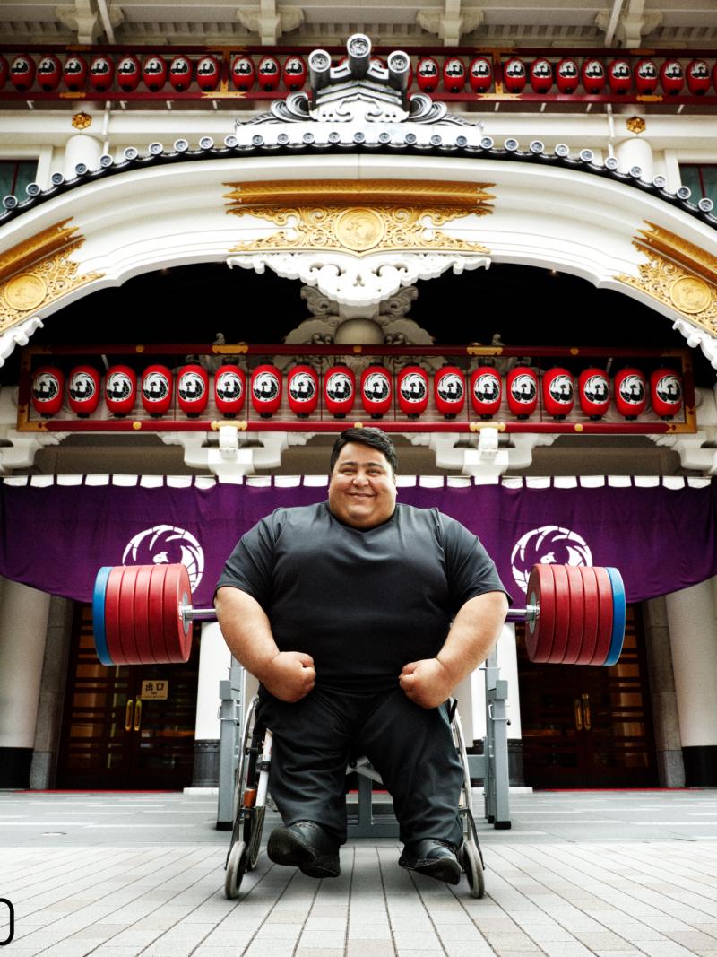  Rehman,  two-time gold medallist in London 2012 and Rio 2016, poses in front of a Japanese house