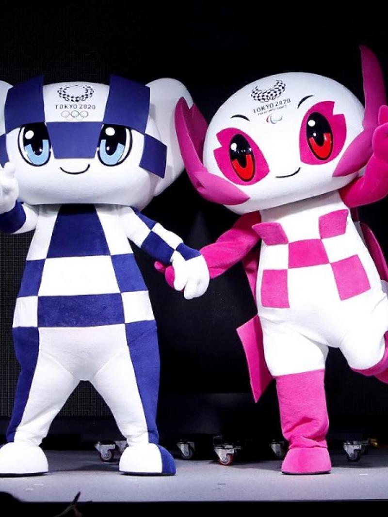 (L) Miraitowa and Someity the Olympic and Paralympic mascots for Tokyo 2020