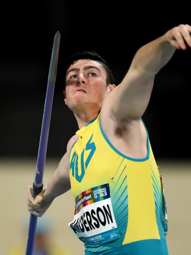 A man throwing a javelin