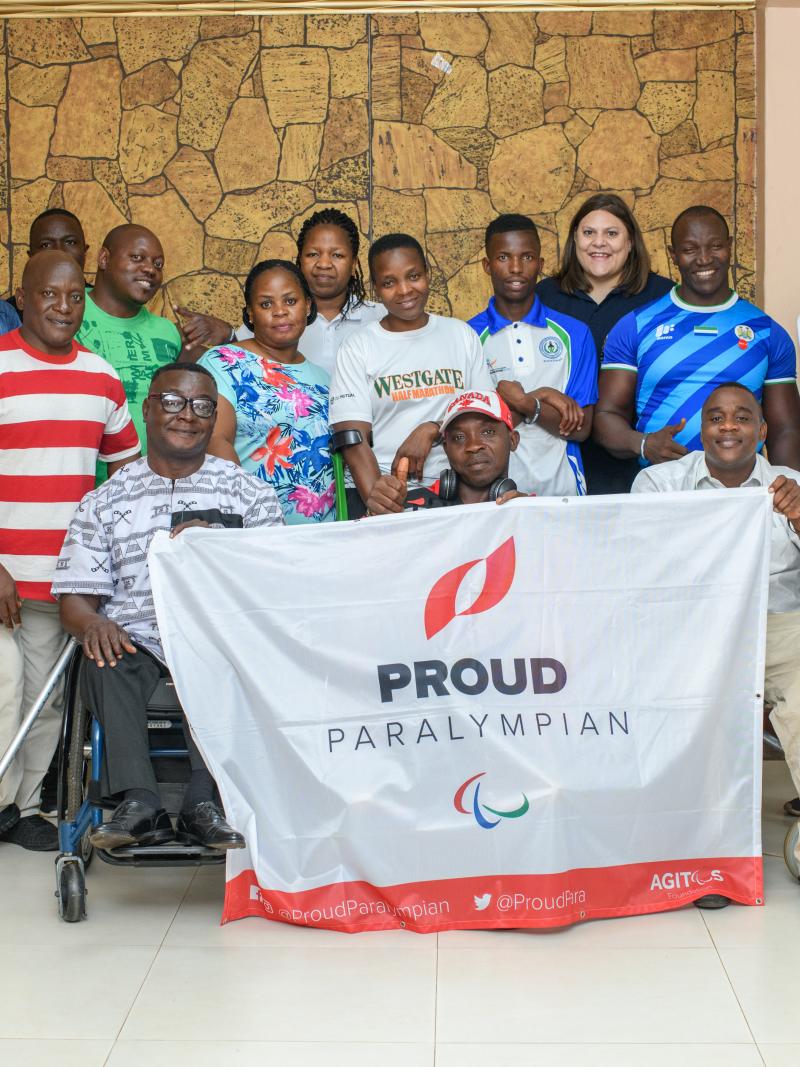 Participants of Proud Paralympian Athlete Representation Workshop pose for group picture