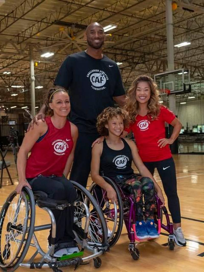 NBA star Kobe Bryant with three Para athletes