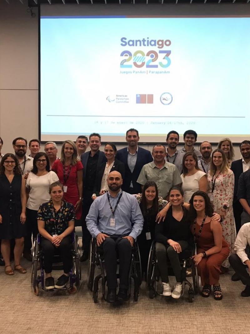 Group photo at the first Co-ordination Commission for the Santiago 2023 Parapan American Games