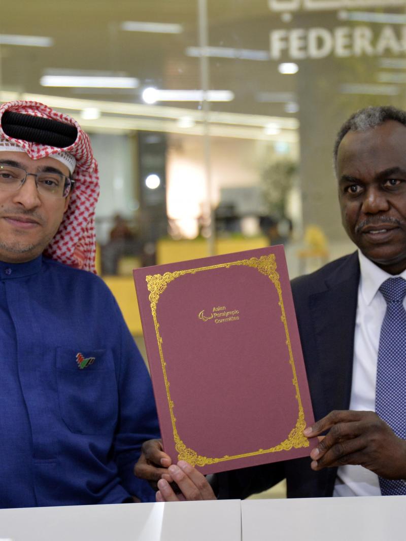 APC President Majid Rashid with UNICEF representative Eltayeb Adam