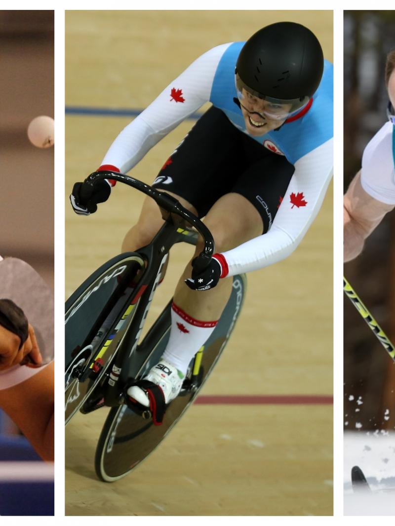 Photos of Luis Flores, Kate O'Brien and Dan Cnossen